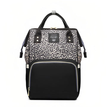 Armbq Leopard Print Diaper Bag Backpack Multi-Function Diaper Bag For Baby Care Waterproof Travel Baby Bag For Mom Coffee