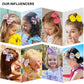 Dwenarry 5' Hair Bows For Girls Colorful Little Girls Hair Bows Rainbow Heart Grosgrain Alligator Clip Bows For Toddler Girls C