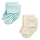 Hudson Baby Unisex Baby Cotton Rich Newborn And Terry Socks, Teal Brown Stripe, 6-12 Months