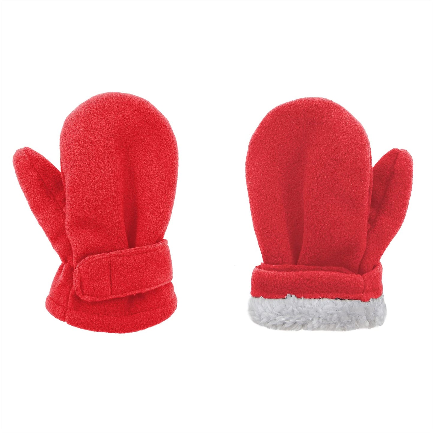 American Trends Kids Winter Mittens Fleece Toddler Snow Gloves Warm Mitten For Kid Baby Boy Girl Ski Glove Black&Red M