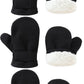 Baby Toddler Mittens Boys Girls Winter Outdoor Gloves Kids Easy-On Fleece Warm Mittens Black 3 Pair M(1-2 Years)