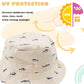 Durio Baby Bucket Sun Hat Toddler Hats Boys Summer Sun Hats For Kids Beach Hat 2Pack Beige/Blue 6-12 Months