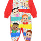Cocomelon Toddler Infant Footed Blanket Sleeper Pajamas (2T, Red)