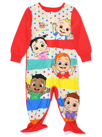Cocomelon Toddler Infant Footed Blanket Sleeper Pajamas (2T, Red)