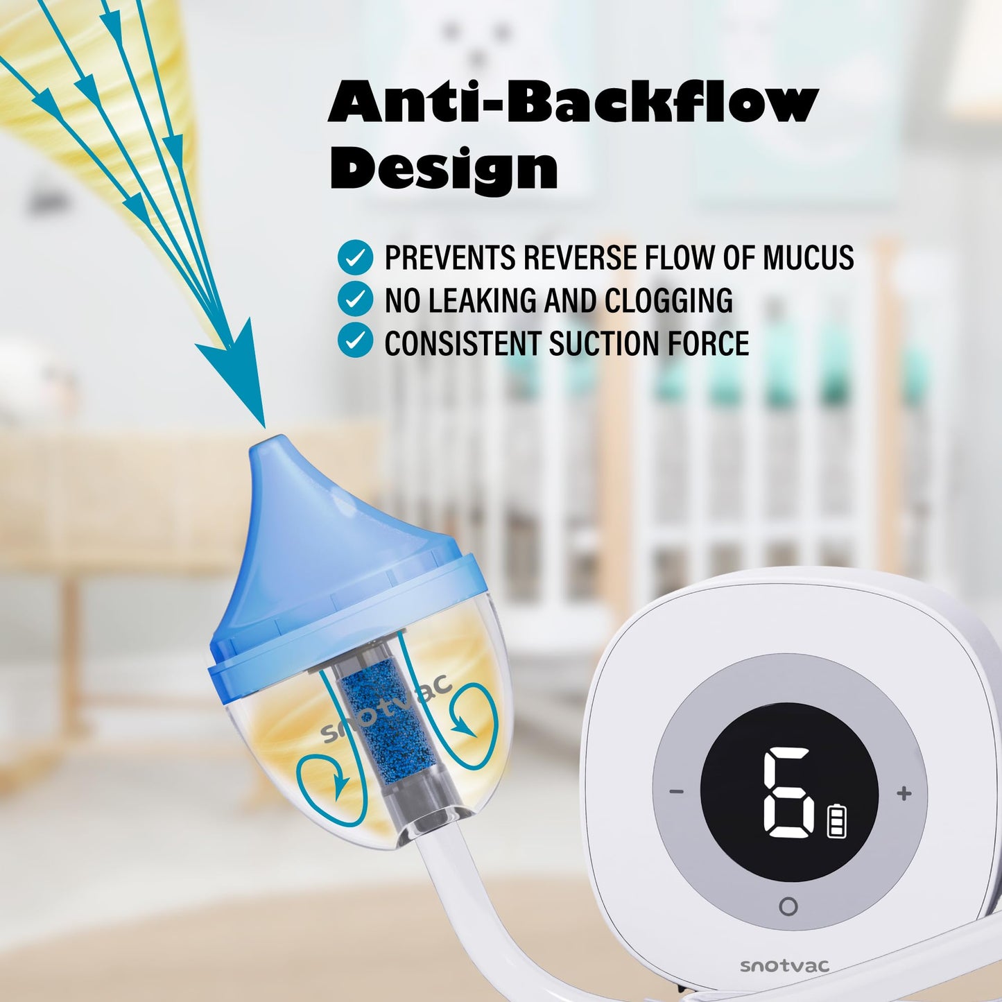Electric Nasal Aspirator For Baby - Advanced Hospital Grade 10X Suction - Rechargeable Nose Sucker Snot Booger Cleaner For Newbo