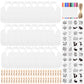 BOUBONI 110 Pcs DIY Baby Bibs Decorating Set Includes 24 White Bibs, 12 Fabric Markers, 24 Stencils, 50 Clothespins, 1 Hemp Rope