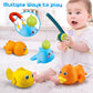 Dwi Dowellin Bath Toys for Toddlers, Magnetic Fishing Games Kids Bathtub Toys, Mold Free Wind-up Toys Swimming Fish Duck Whale F