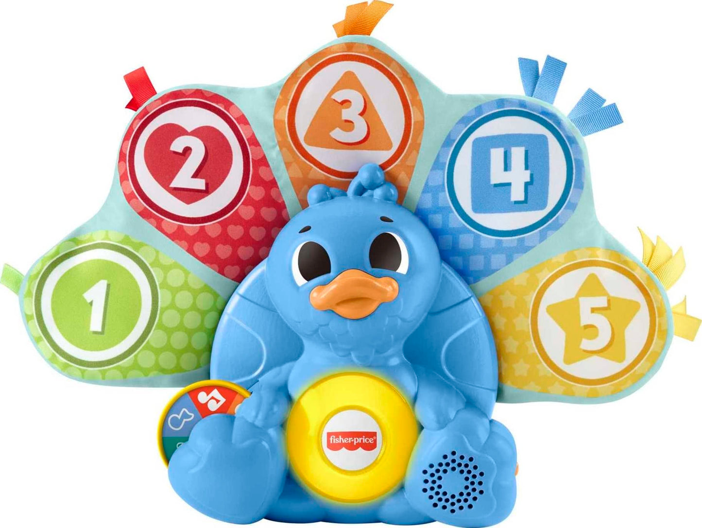 Fisher-Price Baby Learning Toy Linkimals Counting & Colors Peacock with Lights & Music for Infants Ages 9+ Months, Compatible On