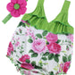 Princesasa V-Neck Floral Newborn Romper Headband Baby Jumpsuit Ruffle Girl'S Clothes,9Ed03,0-6 Months(Size S)