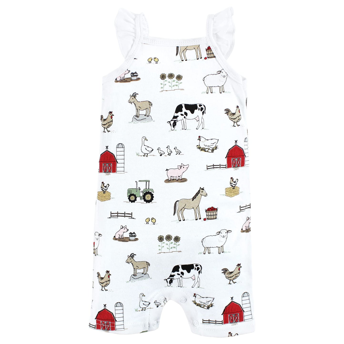 Hudson Baby Unisex Baby Cotton Rompers, Hogs And Kisses, 3-6 Months
