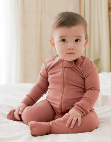 Vaenait Baby Toddler Boys Girls Solid Footie Pajama Cozy Modal Cocoa 6-9M