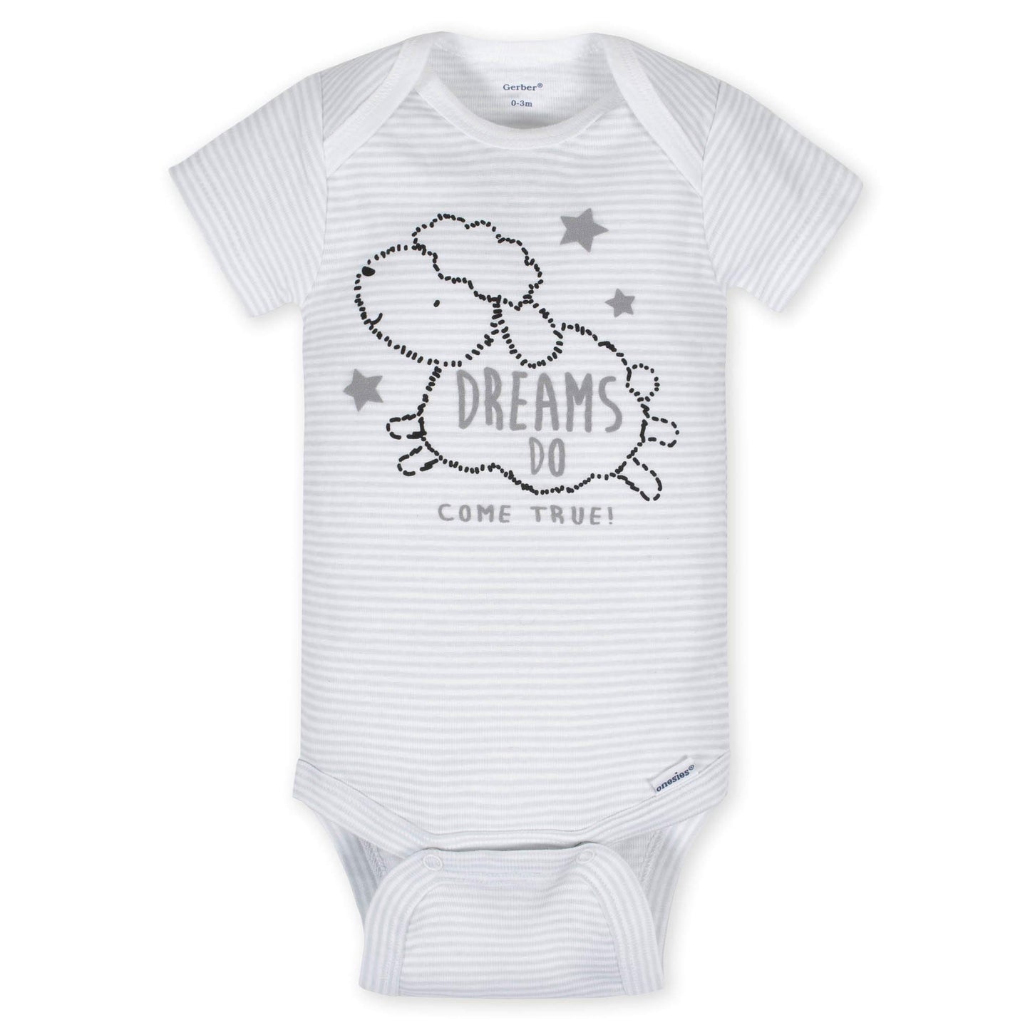 Gerber Unisex Baby 5-Pack Short Sleeve Variety Onesies Bodysuits Starry Dreams Newborn