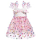 Idopip Baby Girls Sequin Heart Tutu Dress Summer Sleeveless Backless Princess Birthday Party Dresses Toddler Little Girl First C