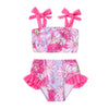 Younger Tree Toddler Girls Two Pieces Swimsuit Color Block Stripe Swimwear Summer Beach Bathing Suit 18M-5T