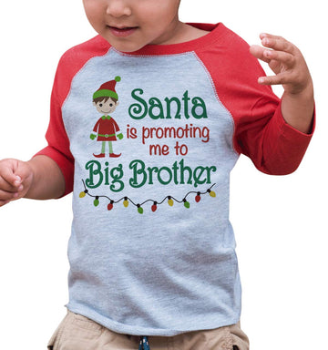 7 Ate 9 Apparel Kids Big Brother Christmas Raglan Shirt Red 18 Months