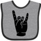 Inktastic Rocker Horns Baby Bib Heather And Black 18B1D