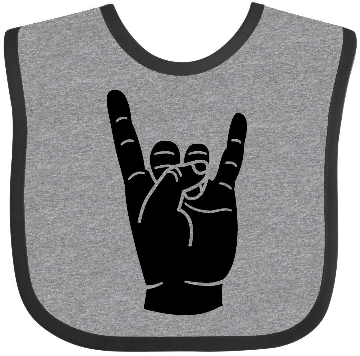 Inktastic Rocker Horns Baby Bib Heather And Black 18B1D