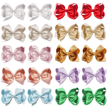 20Pcs Baby Girls Glitter Grosgrain Ribbon Hair Bows Clips 4.5Inch Hair Bows Alligator Hair Clips Hair Accessories For Girls Todd