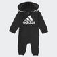 Adidas Unisex Baby Infant Girls' And Boys' Long Sleeve Hooded Coverall Overalls, Black, 18 Months Us