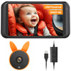 Babyvue Usb Car Camera For Baby : 4.5' Baby Car Camera With 1080P Crystal Clear Mirror View, Easy Installation Carseat Rear Fac