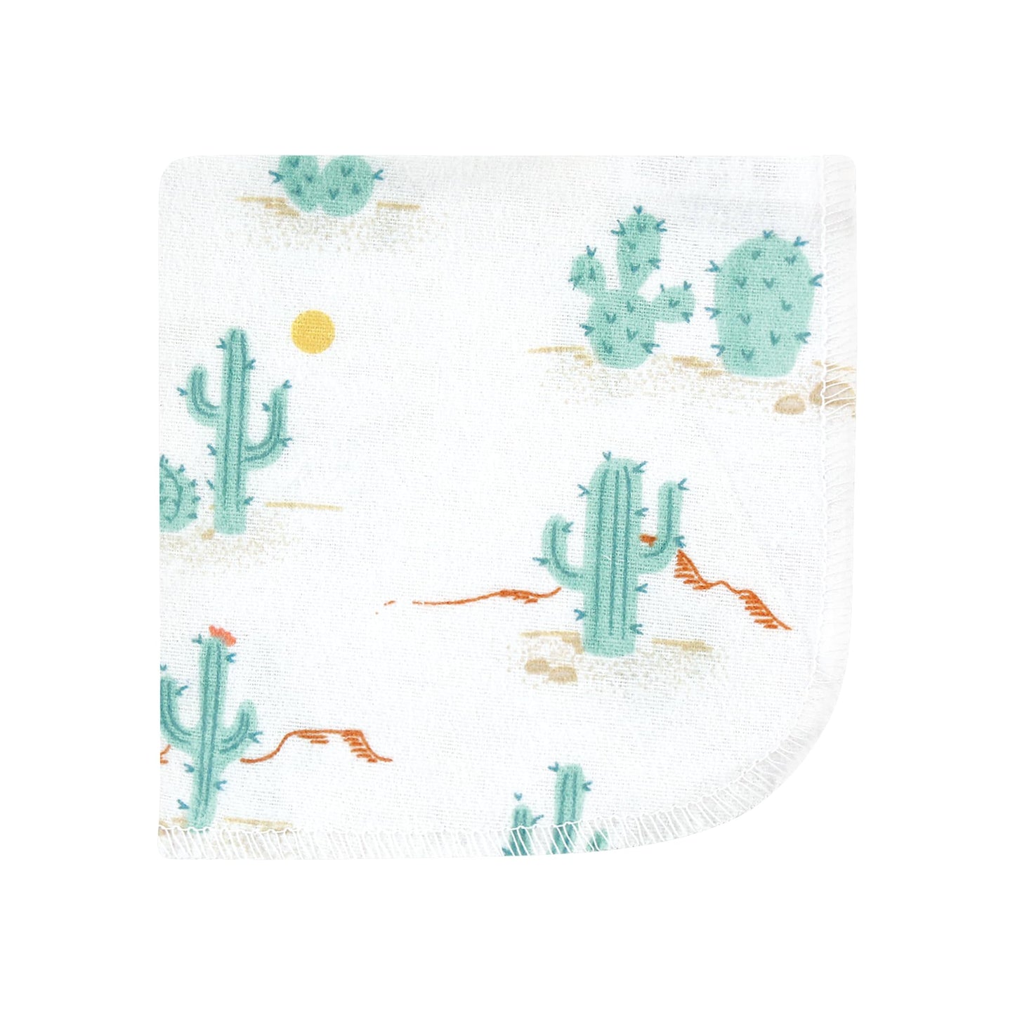 Hudson Baby Unisex Baby Flannel Cotton Washcloths, Desert Cactus 12 Pack, One Size