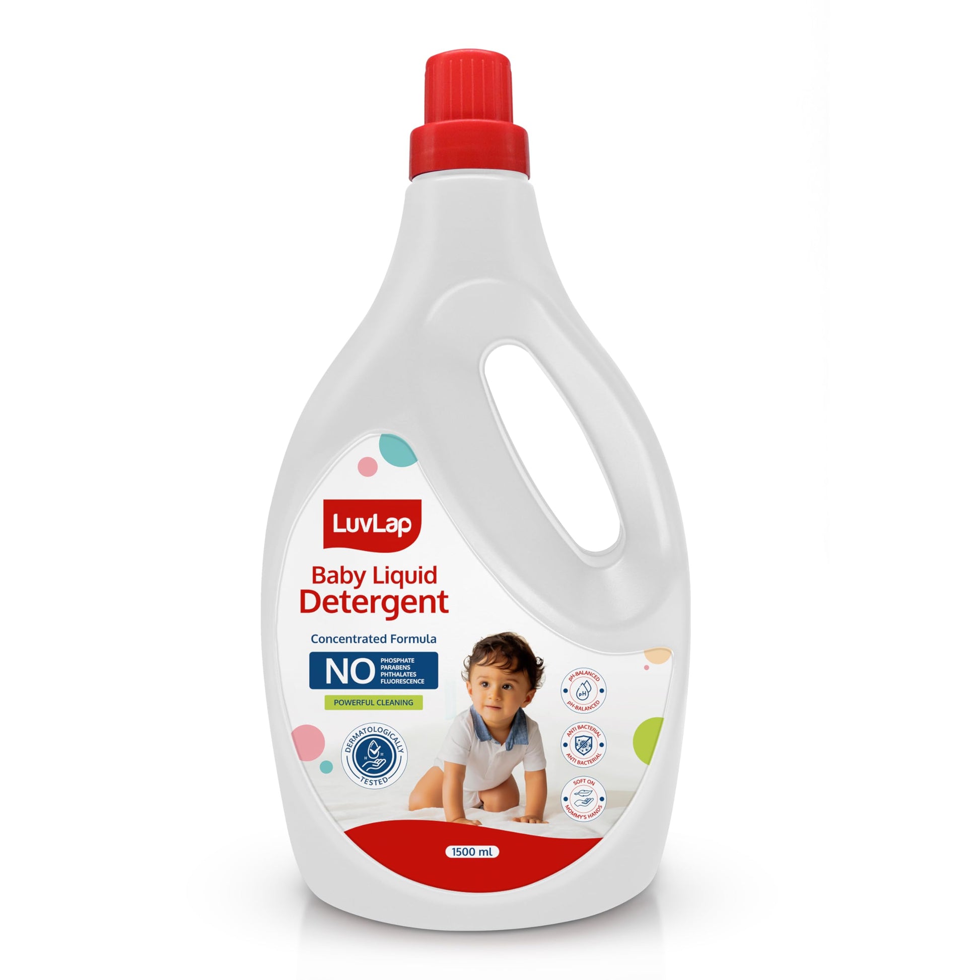 Luvlap Baby Laundry Detergent 1500Ml, Ph Balanced, No Harsh Chemicals, Safe For MommyS Hands & BabyS Skin, AntiBacterial, Sof
