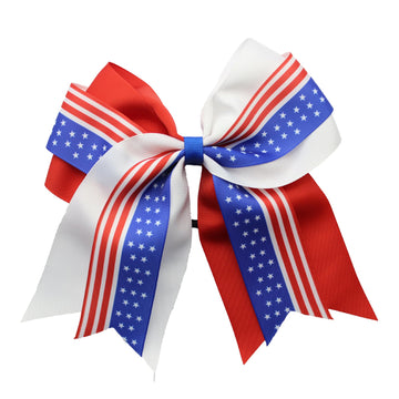 7inch Baby Girl's American flag hair bow,Hair Accessories for 4th of July(F9) (8)