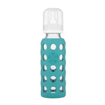 Lifefactory 9-Ounce Glass Baby Bottle With Stage 2 Nipple And Protective Silicone Sleeve Kale (Lf110018C4)