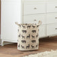 Levtex Baby - Logan Nursery Hamper - Round Fabric Storage Hamper - Bears And Deers - Taupe And Black - Nursery Accessories - Siz