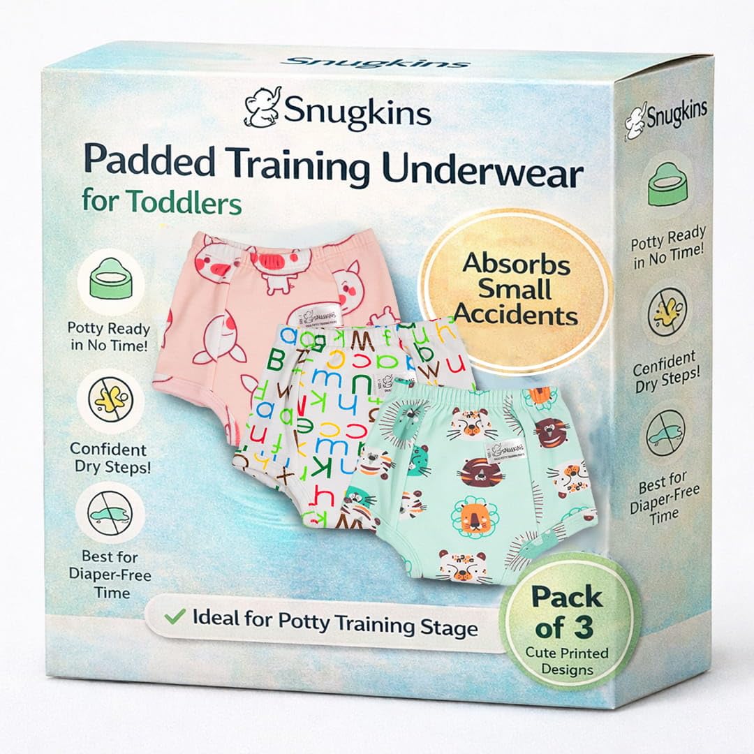 Snugkins Potty Training PullUp Pants | Padded Underwears For Babies/Kids/Toddlers. (In, Age, 4 Years, 5 Years, Pack Of 3  Pink