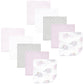 Hudson Baby Unisex Baby Flannel Cotton Washcloths, Lilac Elephants 10 Pack, One Size