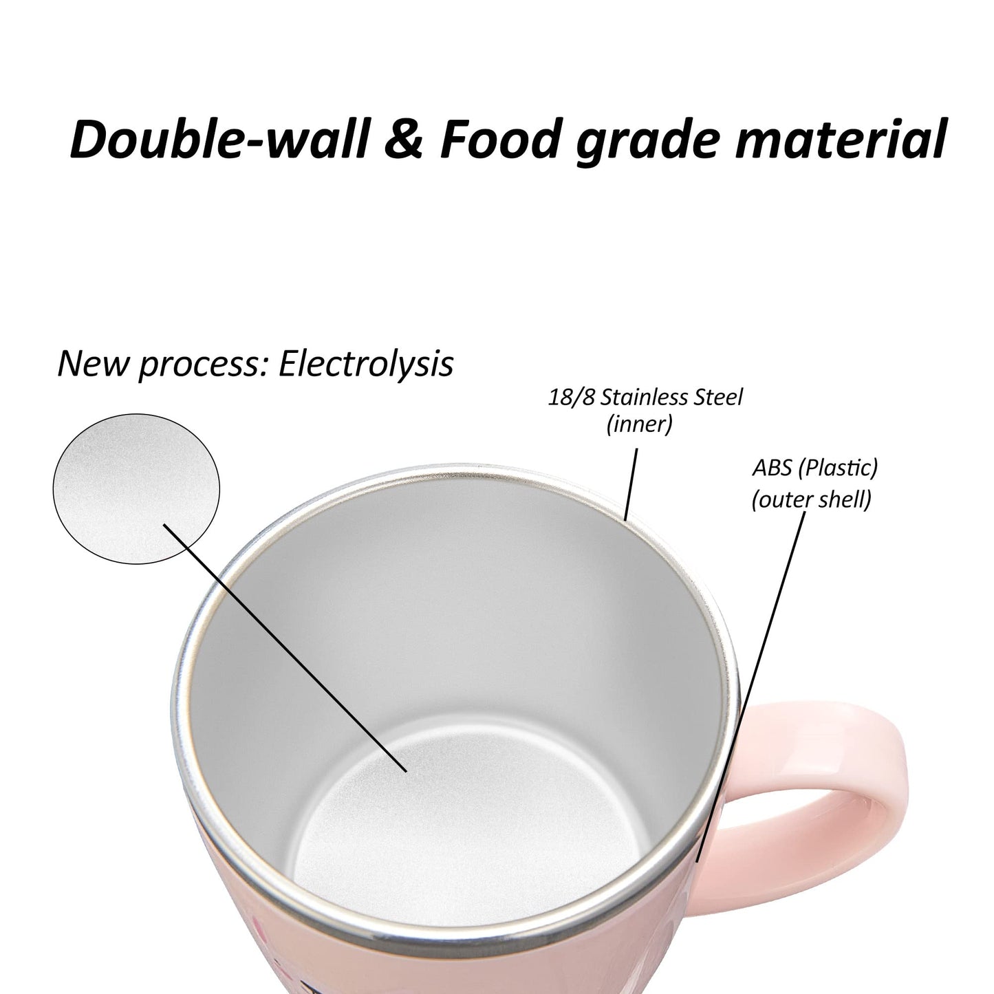 Valueder Kids Baby Toddler Cups Mug Sippy Learning Trainer Cup for Milk Coffee Hot Chocolate Stainless Steel Trainer Straw Cup w