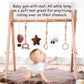 Razee Wooden Baby Play Gym Play Mat, Baby Gym With 6 Hanging Sensory Toys Foldable Baby Gym For Newborn Shower Gift