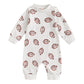 Fybitbo Infant Baby Boy Girl Clothing Football Long Sleeve Jumpsuit Romper Newborn Football Outfit Fall Clothes (Gray-Football O