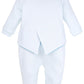 Lilax Baby Boy Gentleman Tuxedo Footie Christmas Holiday Outfit With Bow Tie (3 Months, Blue)