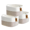 Comfy-Homi 3-Pack Cotton Rope Woven Basket With Handles For Shelves, Book, Toys, Cloth Baskettowel Basket For Storagenursery Bab