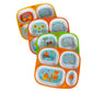4E'S Novelty Fall Thanksgiving Dinnerware Divided Plates For Kids Melamine Plastic - Set Of 4 Thanksgiving Themed Dishes Plates,
