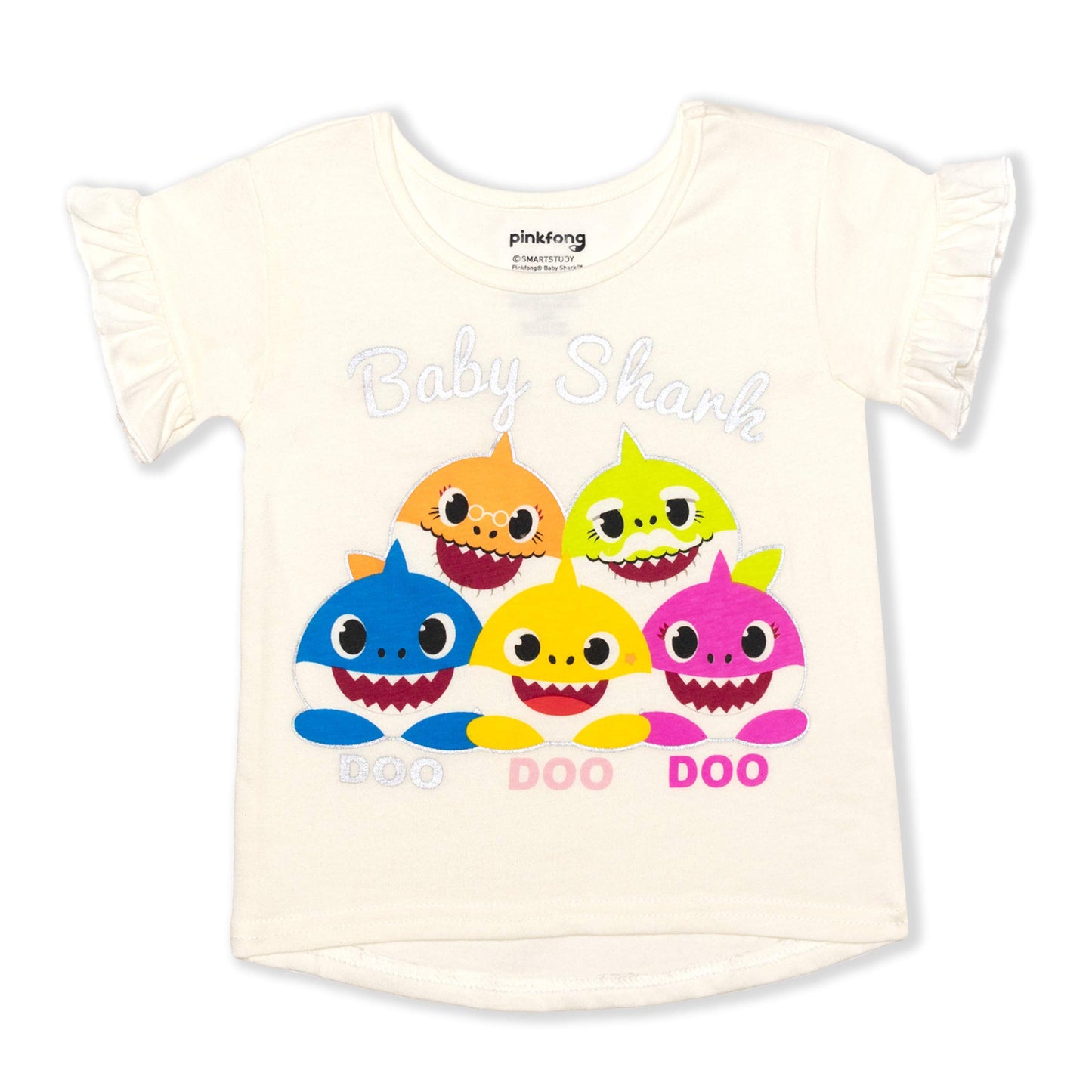 Nickelodeon Baby Shark Girls T-Shirts And Legging Pants Set For Infant And Toddlers - Pink/White