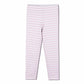 Cherry Crumble Light Pink White Striped 100% Cotton Casual Wear Regular Fit Summer Legging for Girls