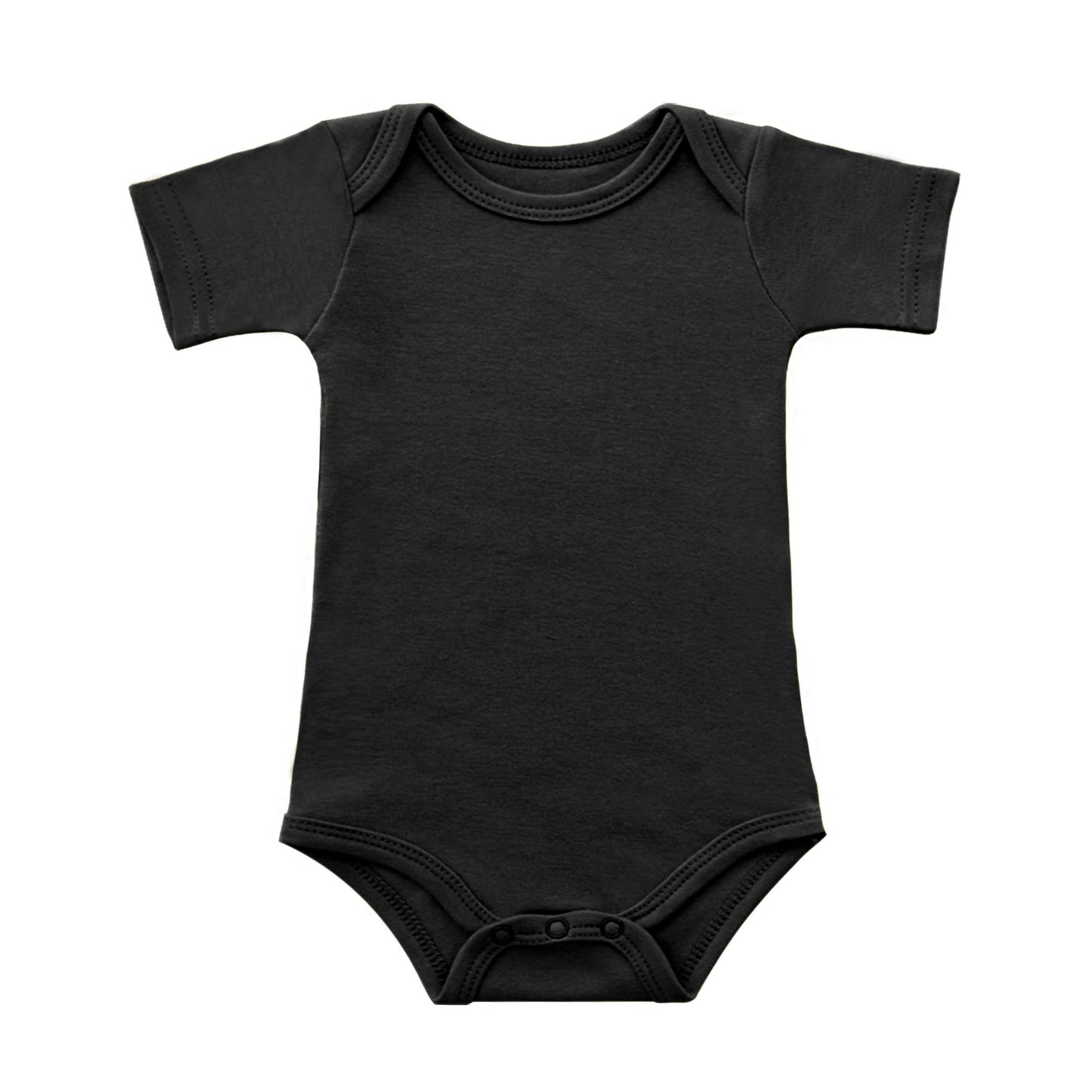 Gleaming Grain Baby Black Onsies 100% Cotton Short Sleeve Baby Bodysuits Solid Color Infant Bodysuits For Newborn Baby 3-Pack (B