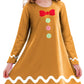 Kids Girls Christmas Dresses Classic Gingerbread Dress Xmas Long Sleeve Holiday Party Outfits 11-12 Years