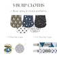 Dodo Babies 5-Pack Baby Burp Cloths - Soft, Absorbent Cotton Burp Cloths - includes Pacifier Case and 2 Pacifier Clips - Colors: