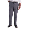Haggar Mens Iron Free Premium Khaki Classic Fit Flat Front Expandable Waist Casual Pant Regular And Big  Tall Sizes, Charcoal He
