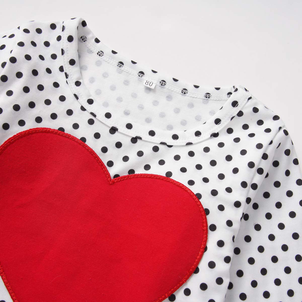 Xfglck Toddler Baby Girl Valentine'S Day Clothes Outfit Long Sleeve Dot Heart Long Sleeve Shirt Blouse +Suspender Skirts Set (Re