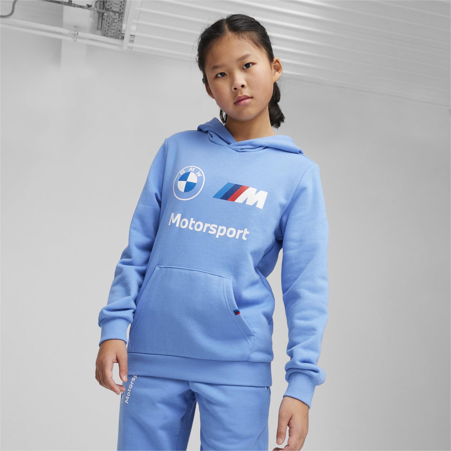 Puma Kid'S Standard Bmw M Motorsport Essentials Hoodie, Blue Skies, 6
