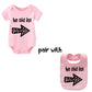 Ysculbutol Baby Twins Bodysuits He/She Did It Twin Outfit Girl Romper With Hat Set(Pink Did 6M)