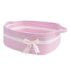 Chicvita Pink Baby Girl Gift Basket, Small Woven Rope Basket, Rectangle Shelf Basket For Bathroom, Cute Nursery Storage Basket F