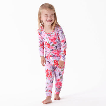 Gerber Unisex Baby Toddler Buttery Soft 2-Piece Snug Fit Pajamas With Viscose Made From Eucalyptus, Lilac Garden, 18 Months