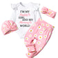 Tyesmo Baby Girl Clothes 3-6 Months Daddys Girl Mammy 'S World White Ruffle Long-Sleeve Top + Pants + Headband + Hat Baby Clothe