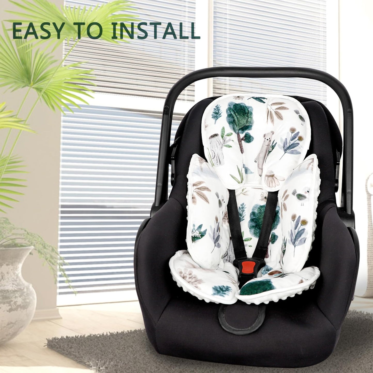 Caruili 2-In-1 Baby Carseat Head Support, Infant Car Seat Insert For Newborn Girls Boys, Extra Soft Baby Support Pillow For Cars